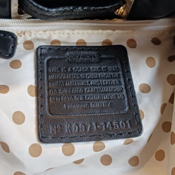 Authentic Coach Mia Drawstring Bucket Bag 14601 | Black Leather Polka Dot - Picture 13 of 14